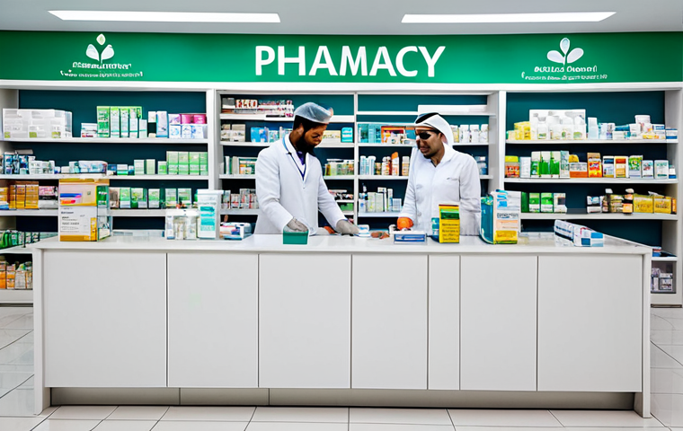 약사 약국 창업 마케팅 사례 - Modern Pharmacy Interior**
"A bright and welcoming modern pharmacy interior in Dubai, featuring wel...