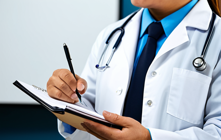 약사 약물 정보 업데이트 팁 - **Prompt:** "A pharmacist in a white coat, smiling warmly at a patient in a brightly lit pharmacy, f...