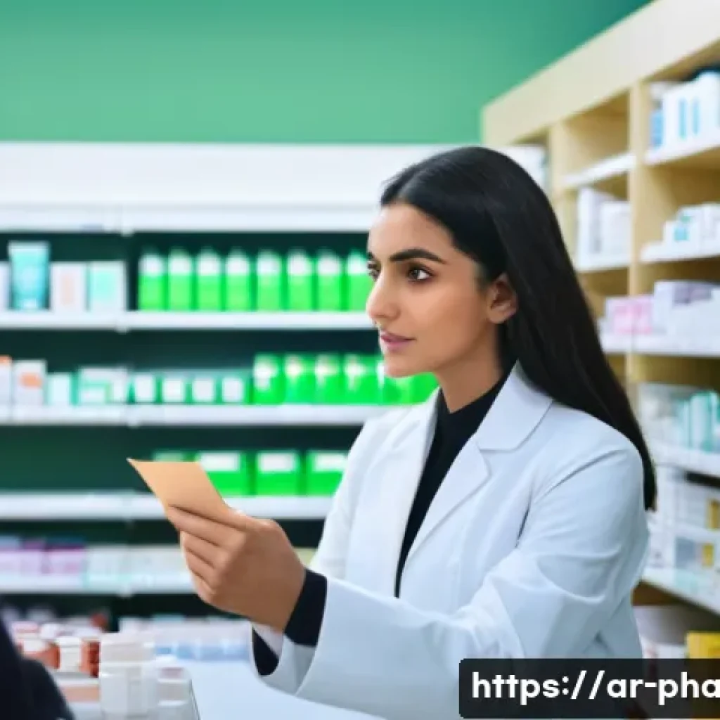 약사 처방 조제 절차 및 팁 - **A Trusted Pharmacist's Consultation**
    "A professional and warm female pharmacist, dressed in a...